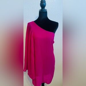 Forever 21 One-Shoulder Fuchsia Dress
